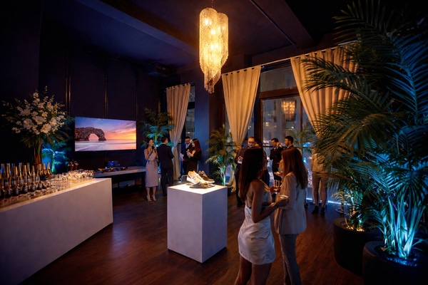 Midtown Manhattan Pop-Up Venue with Floor-to-Ceiling Windows Overlooking Sixth Avenue