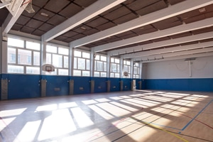 Bâtiment moderniste des années 1960, gymnase et cours, Paris 19e, 相片 5