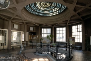 Bâtiment historique à rotonde, coupole en pavés de verre et cour intérieure, Paris 15e, 相片 4